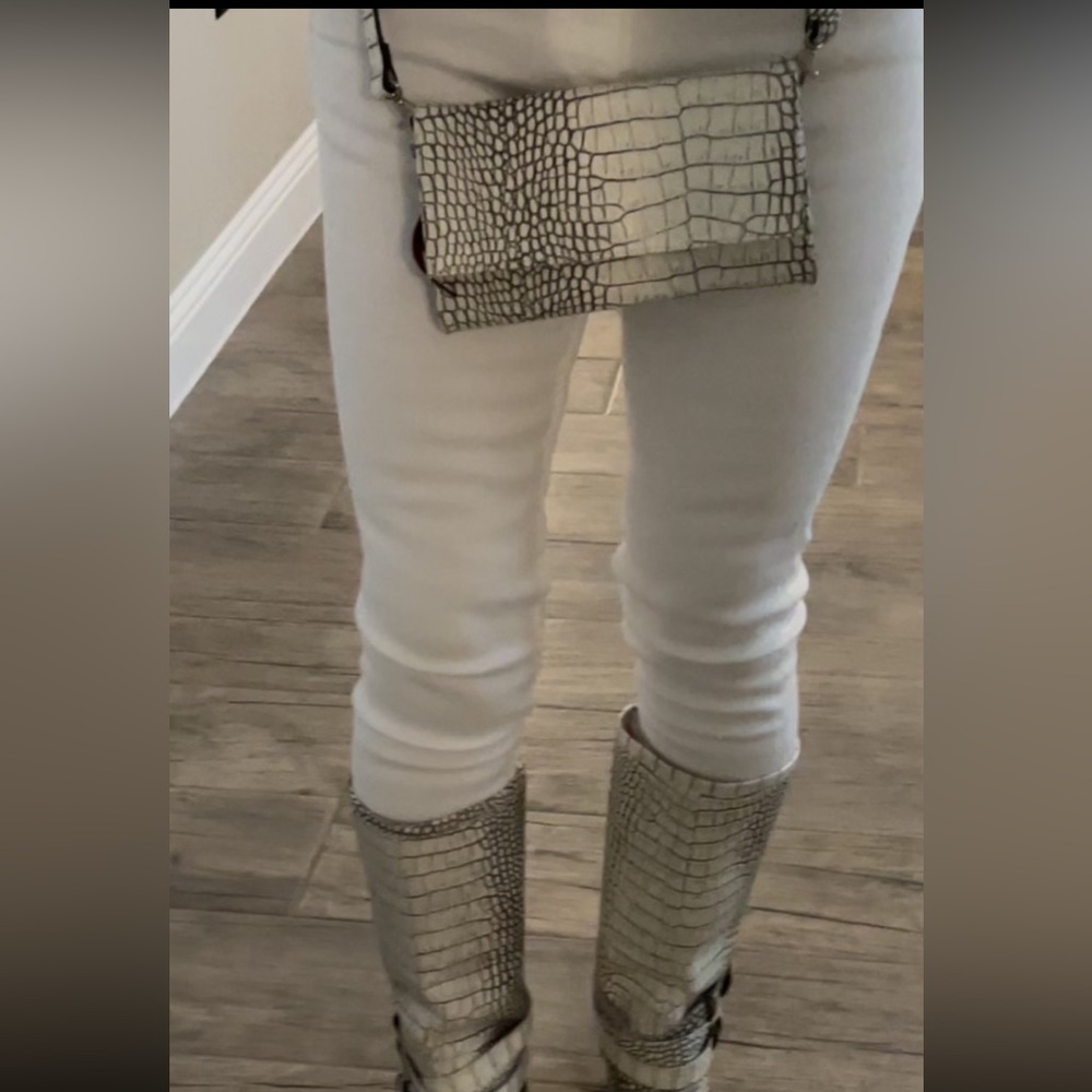 Freebird by Steven Metallic Croc-Embossed Crossbody Bag